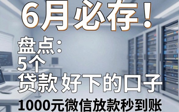 6月必存！盘点5个贷款好下的口子，1000元微信放款秒到账