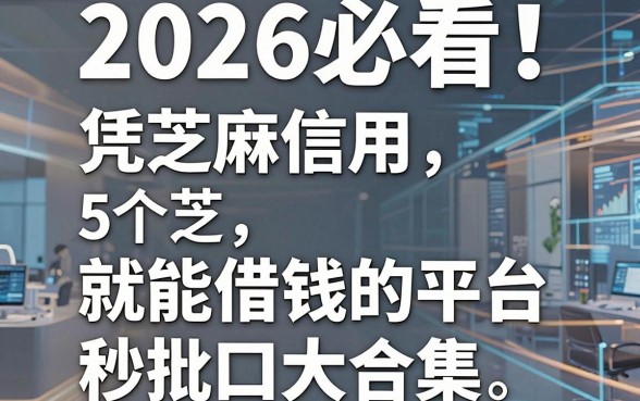 2026必看!5个凭芝麻信用就能借钱的平台,秒批口大合集