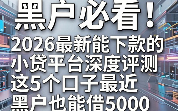 黑户必看!2026最新能下款的小贷平台深度评测,这5个口子最近黑户也能借5000