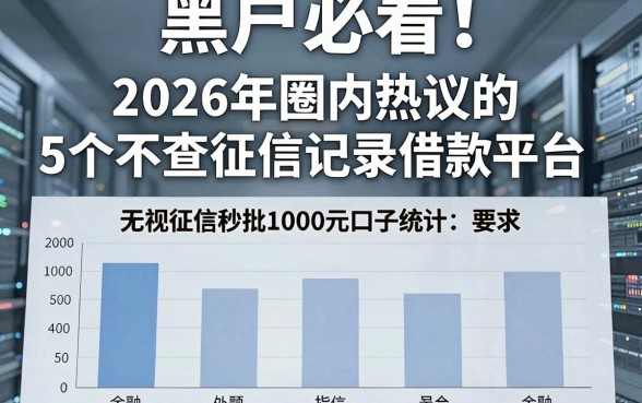黑户必看！2026年圈内热议的5个不查征信记录借款平台，无视征信秒批1000元口子统计