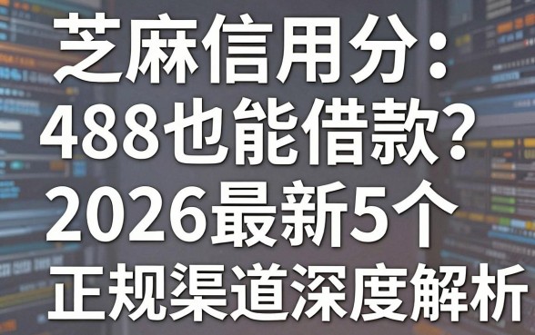 芝麻信用分488也能借款？2026最新5个正规渠道深度解析！