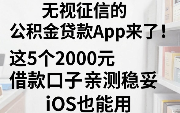 无视征信的公积金贷款App来了!这5个2000元借款口子亲测稳妥,iOS也能用