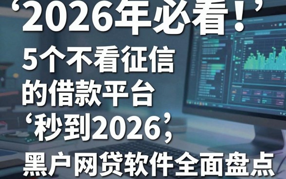 2026年必看!5个不看征信的借款平台秒到2026,黑户网贷软件全面盘点