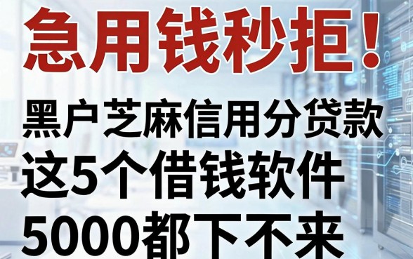 急用钱秒拒!黑户芝麻信用分贷款被拒绝,这5个借钱软件5000都下不来