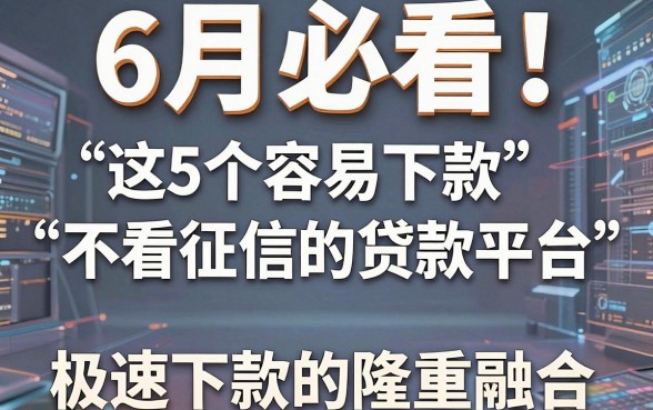 6月必看!这5个容易下款不看征信的贷款平台,极速下款的大额网贷隆重融合