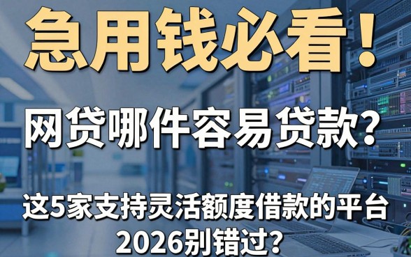 急用钱必看！网贷哪件容易贷款？这5家支持灵活额度借款的平台2026别错过