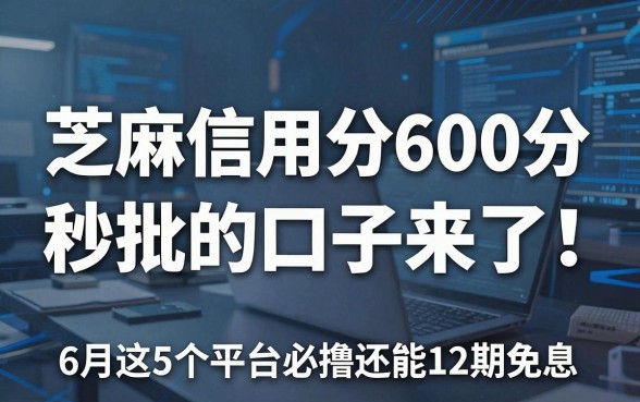 芝麻信用分600分秒批的口子来了!6月这5个平台必撸还能12期免息
