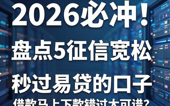 2026必冲!盘点5个征信宽松、秒过易贷的口子,借款马上下款错过太可惜