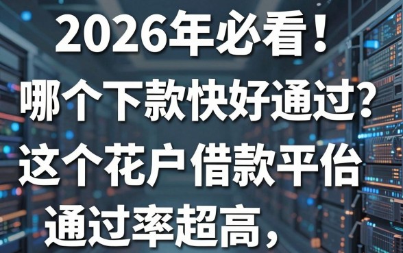 2026年必看！哪个下款快好通过？这5个花户借款平台通过率超高