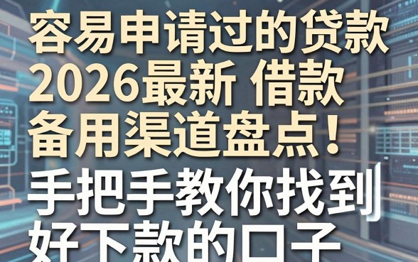 容易申请过的贷款2026最新借款备用渠道盘点!手把手教你找到好下款的口子