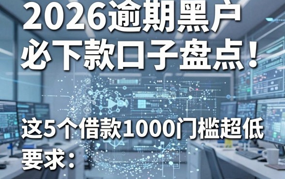 2026逾期黑户必下款口子盘点：这5个借款1000门槛超低
