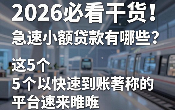2026必看干货!急速小额贷款有哪些?这5个以快速到账著称的平台速来瞧瞧