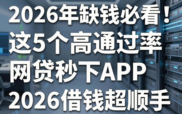 2026年缺钱必看！这5个高通过率网贷秒下APP，2026借钱超顺手