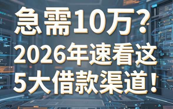 急需10万?2026年速看这5大借款渠道,一篇讲透!
