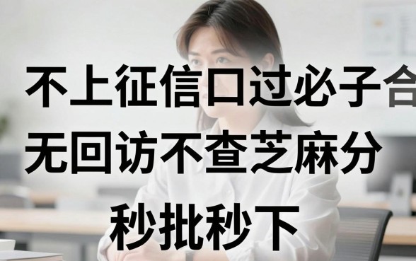 不上征信必过口子合集，无回访不查芝麻分，秒批秒下
