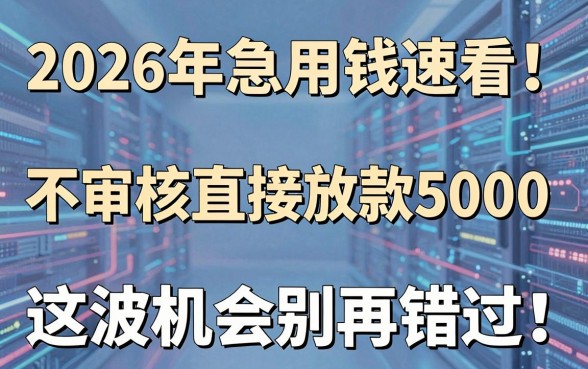 2026年急用钱速看！不审核直接放款5000，这波机会别再错过！