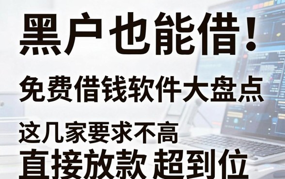 黑户也能借!免费借钱软件大盘点,这几家要求不高直接放款超到位