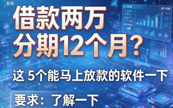 借款两万分期12个月?这5个能马上放款的软件了解一下!