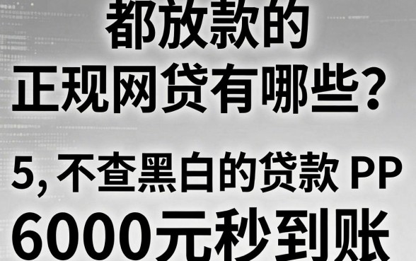 黑白都放款的正规网贷有哪些?这5个不查黑白的贷款APP,6000元秒到账!