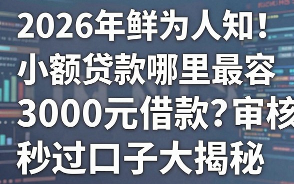 2026年鲜为人知!小额贷款哪里最容易通过审核?3000元借款秒过口子大揭秘