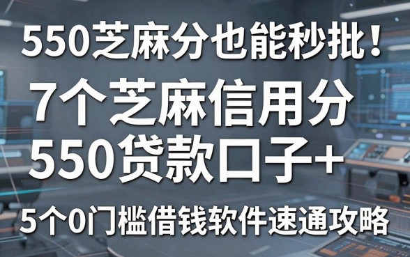550芝麻分也能秒批!7个芝麻信用分550贷款口子+5个0门槛借钱软件速通攻略