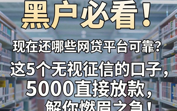 黑户必看!现在还有哪些网贷平台可靠?这5个无视征信的口子,5000直接放款解你燃眉之急