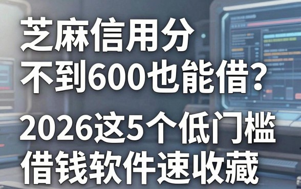 芝麻信用分不到600也能借？2026这5个低门槛借钱软件速收藏！
