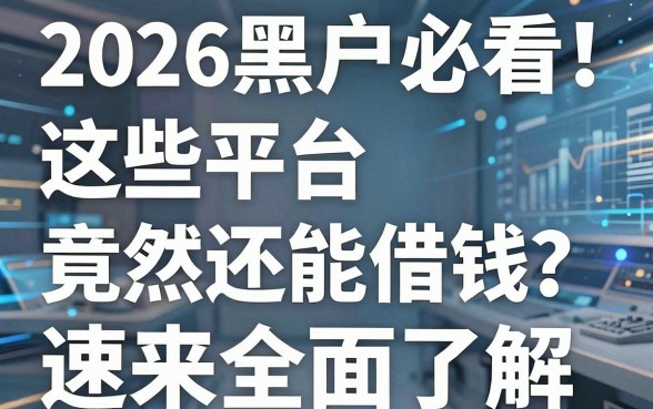 2026黑户必看!这些平台竟然还能借钱?速来全面了解!