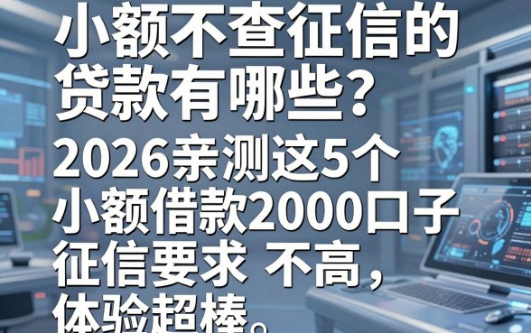 小额不查征信的贷款有哪些?2026亲测这5个小额借款2000口子,征信要求不高体验超棒