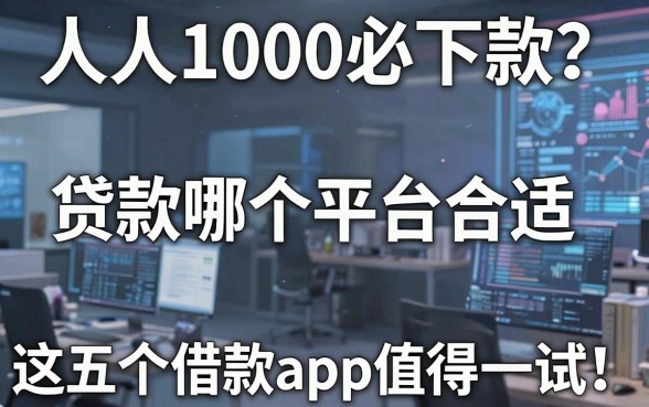 人人1000必下款?贷款哪个平台合适,这五个借款app值得一试!