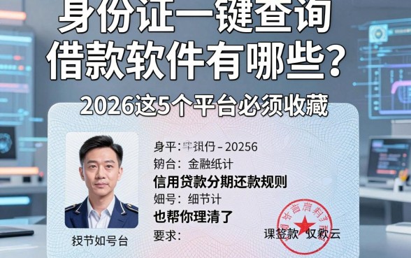 身份证一键查询借款软件有哪些?2026这5个平台必须收藏,信用贷款分期还款规则也帮你理清了!