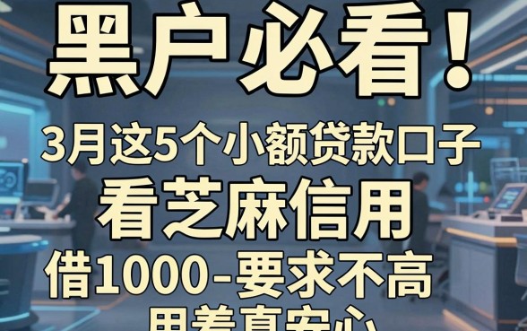 黑户必看！3月这5个小额贷款口子看芝麻信用，借1000要求不高用着真安心