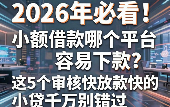 2026年必看!小额借款哪个平台容易下款?这5个审核快放款快的小贷千万别错过