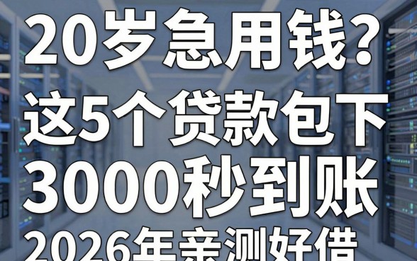 20岁急用钱?这5个贷款包下3000秒到账,2026年亲测好借!
