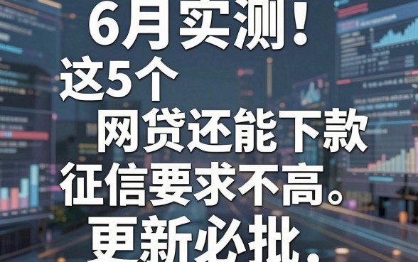 6月实测!这5个网贷还能下款,征信要求不高,更新必批