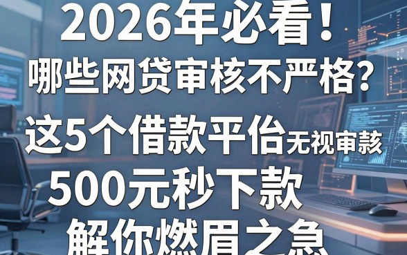 2026年必看!哪些网贷审核不严格?这5个借款平台无视审核,500元秒下款解你燃眉之急