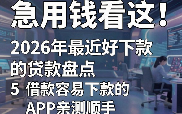 急用钱看这!2026年最近好下款的贷款盘点,5个借款容易下款的APP亲测顺手