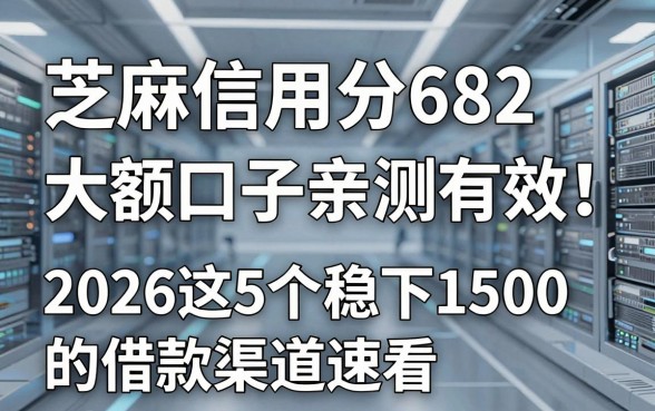 芝麻信用分682大额口子亲测有效！2026这5个稳下1500的借款渠道速看
