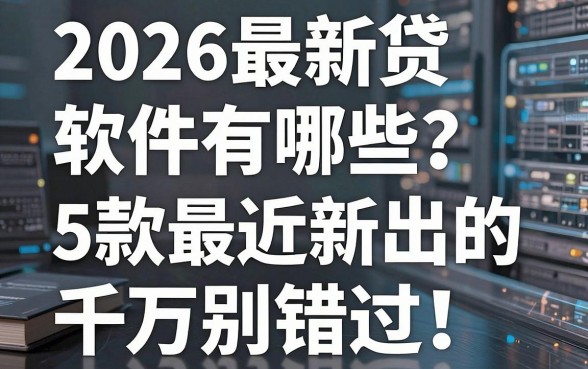 2026最新贷款软件有哪些?这5款最近新出的千万别错过!