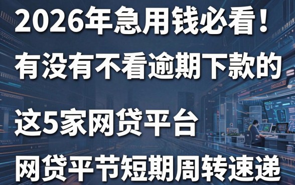 2026年急用钱必看!有没有不看逾期下款的?这5家网贷平台短期周转速递