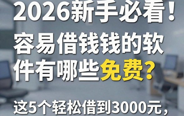 2026新手必看!手机容易借钱的软件有哪些免费?这5个平台轻松借到3000元