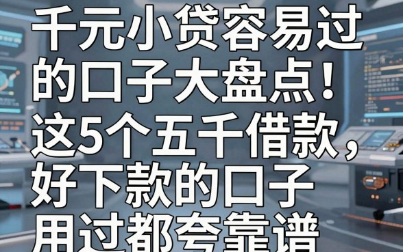 千元小贷容易过的口子大盘点!这5个五千借款好下款的口子用过都夸靠谱