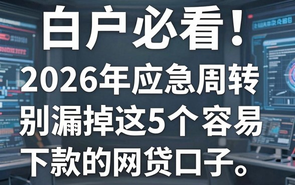 白户必看!2026年应急周转别漏掉这5个容易下款的网贷口子