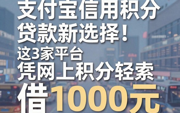 支付宝信用积分贷款新选择!这3家平台凭网上积分轻松借1000元