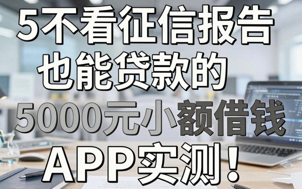 5个不看征信报告也能贷款的APP实测！5000元小额借钱到底可靠吗？