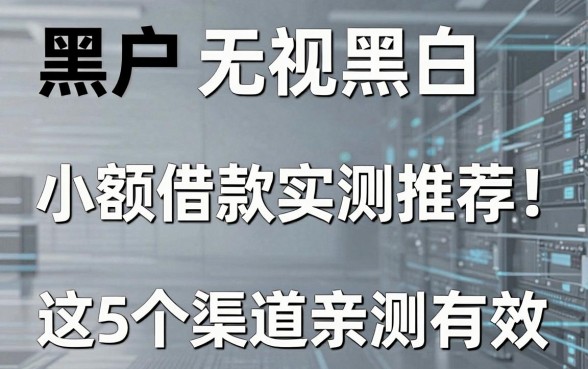 黑户无视黑白小额借款实测推荐！这5个渠道亲测有效