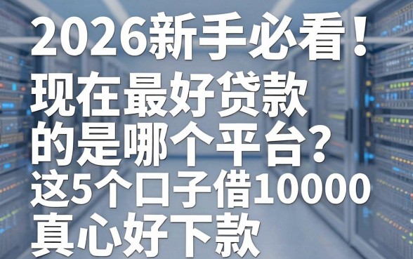2026新手必看!现在最好贷款的是哪个平台?这5个口子借10000真心好下款