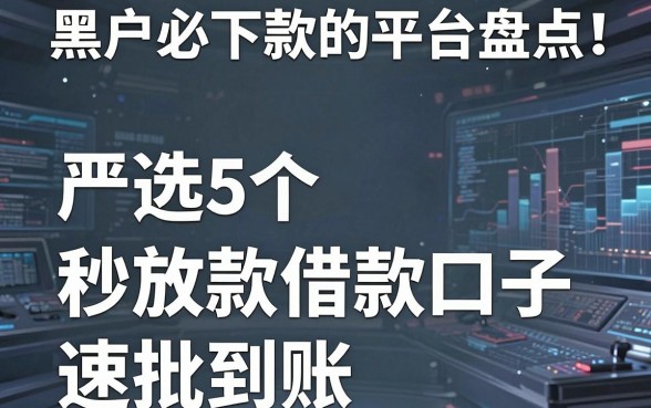 黑户必下款的平台盘点!严选5个秒放款借款口子,速批到账