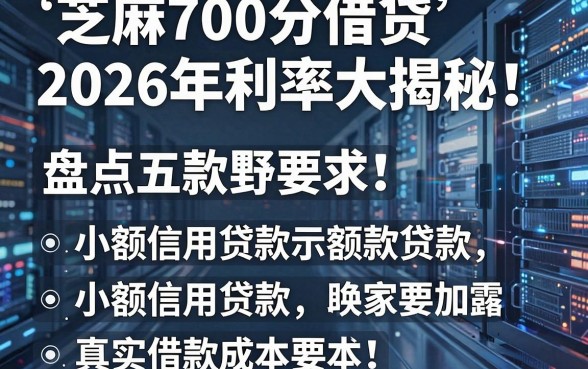 芝麻700分借贷2026年利率大揭秘!盘点五款小额信用贷款真实借款成本