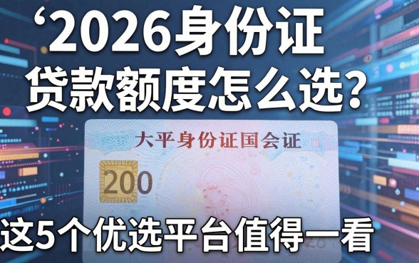 2026身份证贷款额度怎么选?这5个优选平台值得一看!